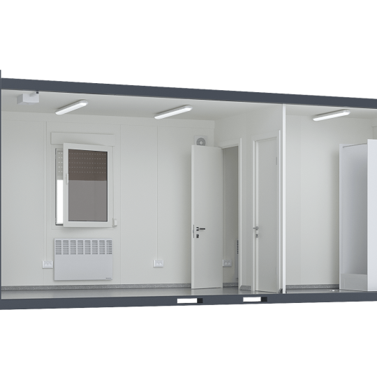 20′ Break Room with toilet and shower, Premium | MC Containers