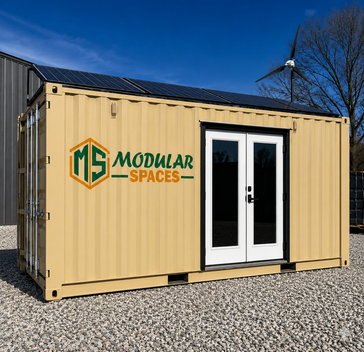 20ft (6m) office container with solar power