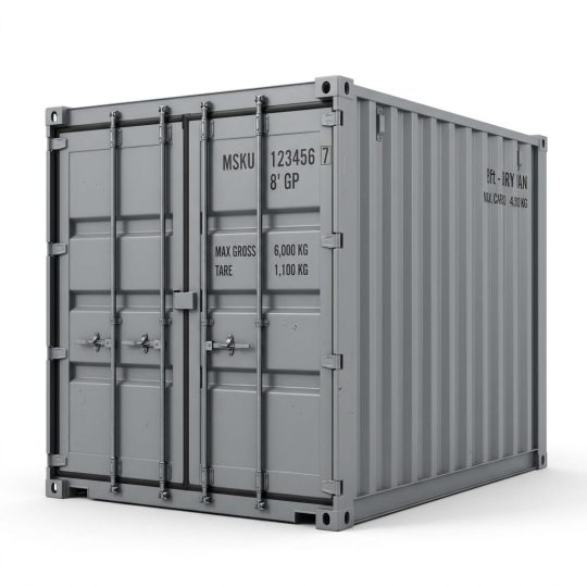 8ft One-Trip Shipping Container - One-Trip - Gray
