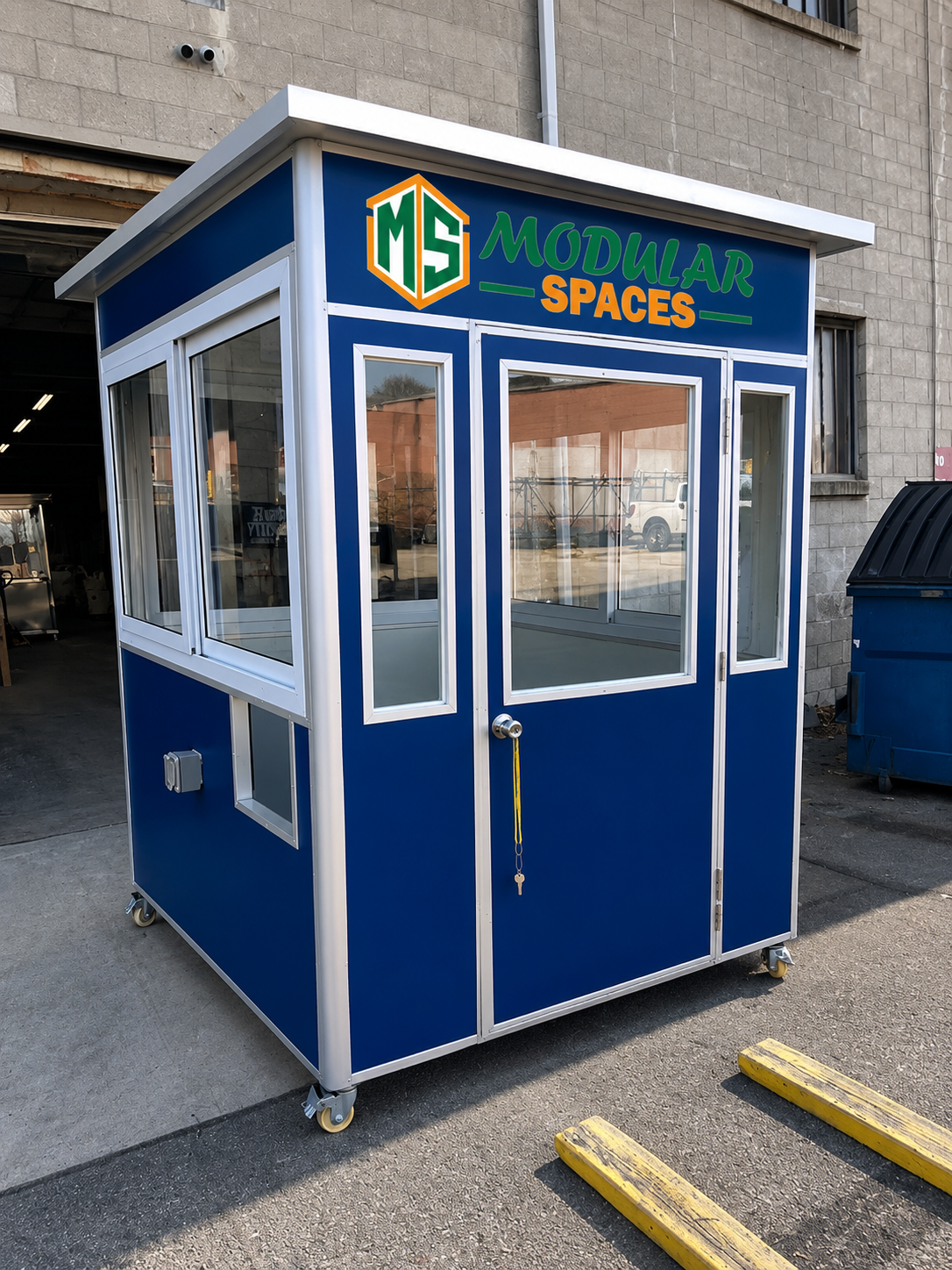 6.5 x 6.5 economy blue steel guard shack with base hvac