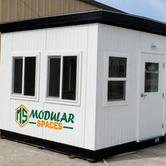 8×10 guard booth – prefabricated security booth (heat & ac, aluminum panels, steel base)