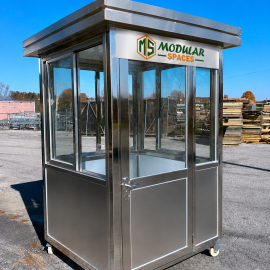 5×5 stainless steel guard shack, swing door