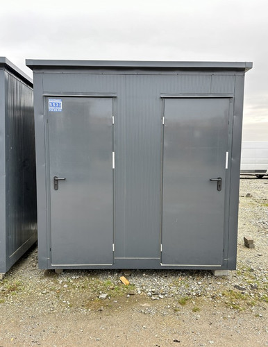 Double Sanitary Container with 2 Cabins – Integrated Toilet and Shower