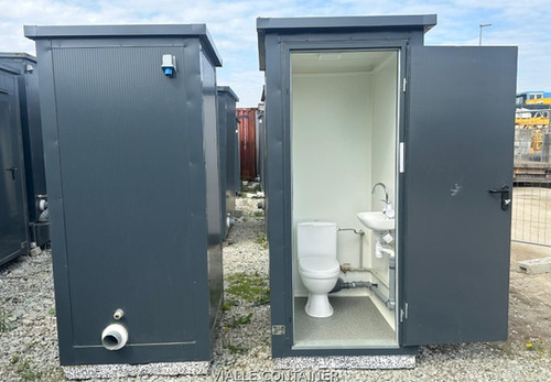 Single WC Sanitary Container with Sink and Hot Water