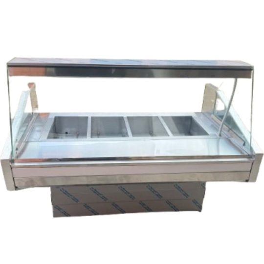 6 Division Bain Marie Warmer - Flat Glass (2.5m)
