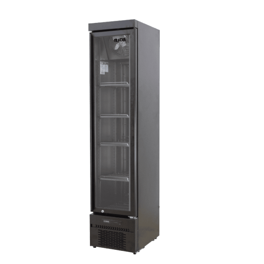 *Polarcab* Single Door Fridge - Slim Line Black